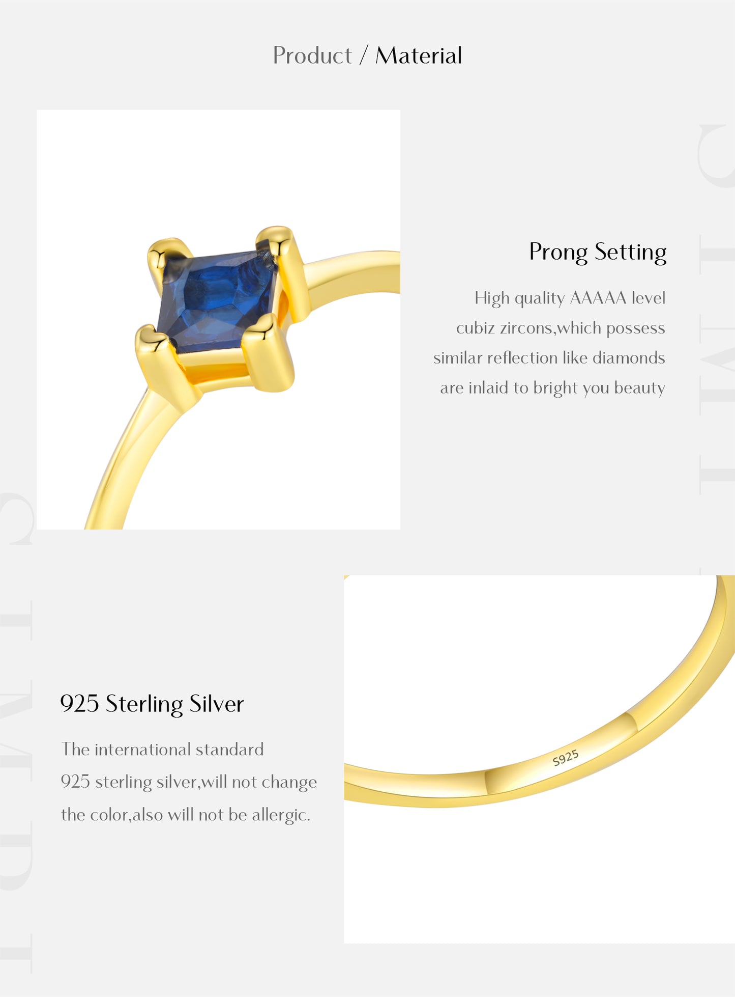 Anillo Lady - Plata 925 bañado en oro de 14k