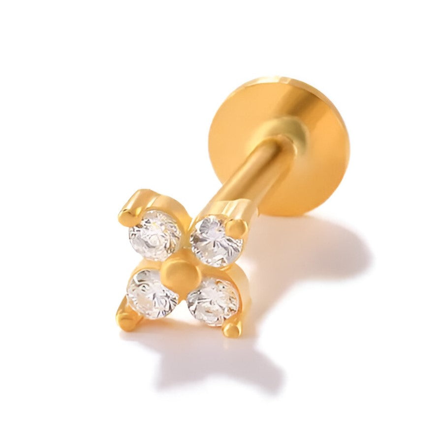 Piercing Florcita - Plata 925 bañado en Oro de 18K