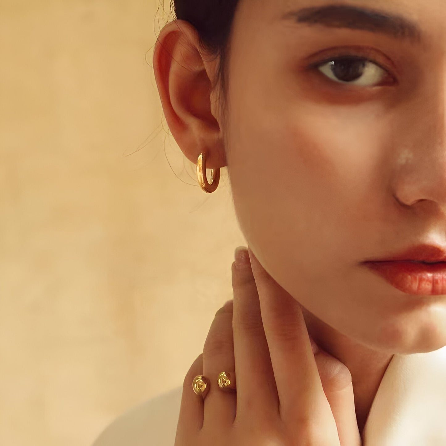 Aros Dorados - Acero Inoxidable bañado en Oro de 18K