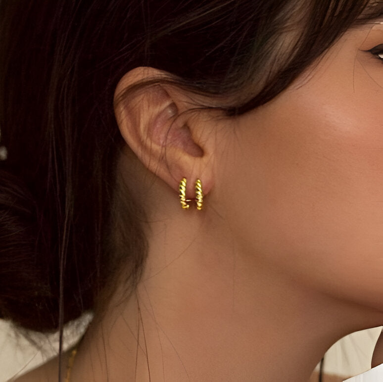 Aretes Grecia - Acero Inoxidable bañado en oro de 18K