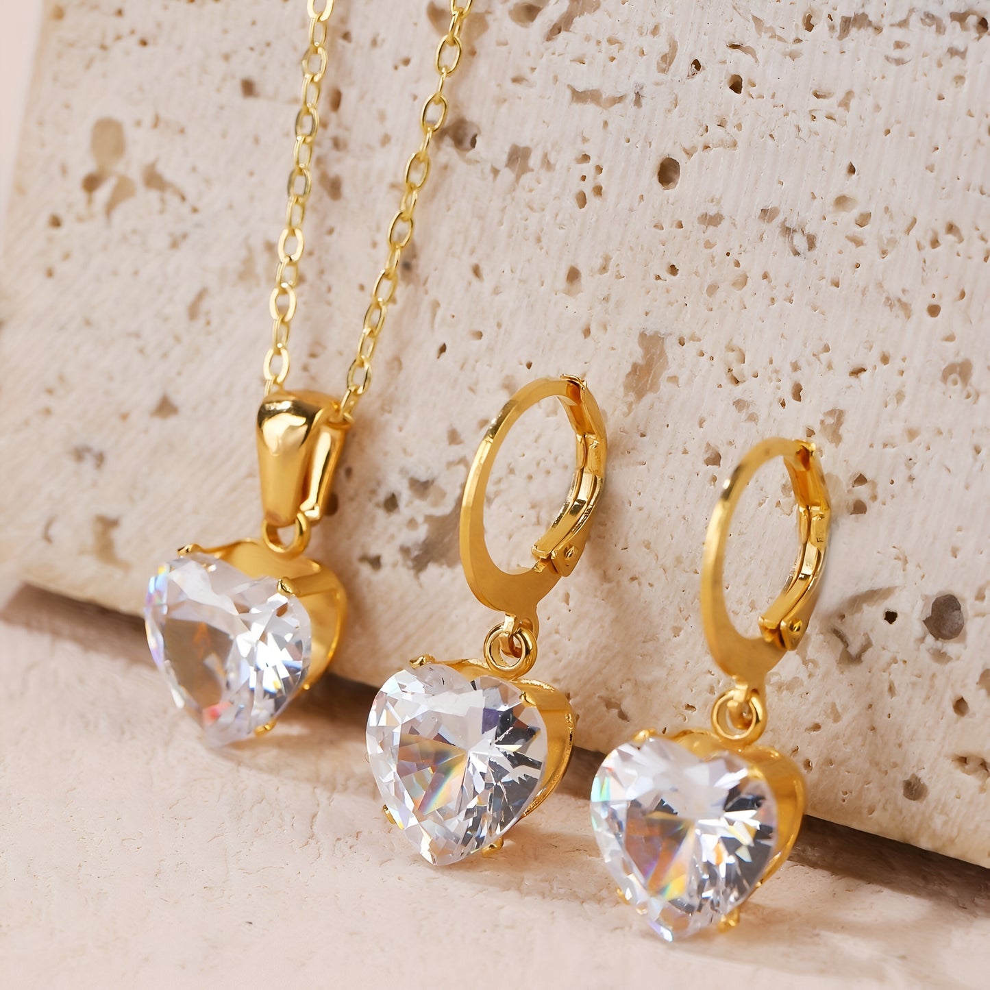 Combo Amorcito - Acero Inoxidable bañado en Oro de 18K