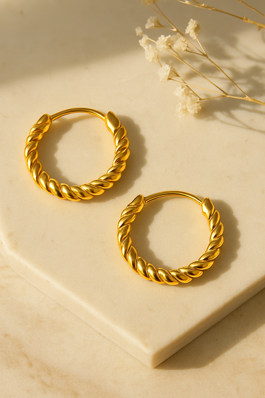 Aretes Grecia - Acero Inoxidable bañado en oro de 18K