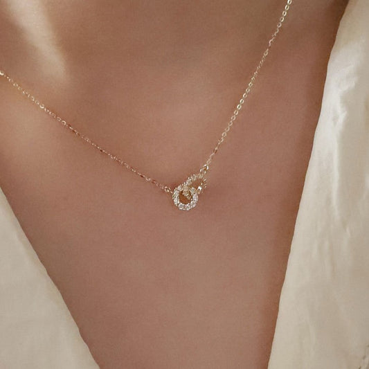 Collar Aros de Oro - Plata 925 bañado en Oro de 18K