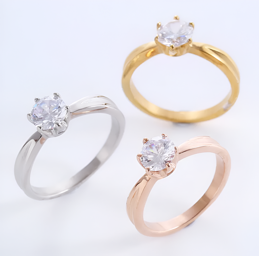 Anillo Promesa - Acero Inoxidable bañado en Oro de 18k