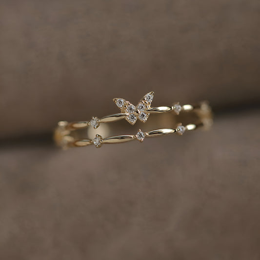 Anillo Mariposa de Oro - Plata 925